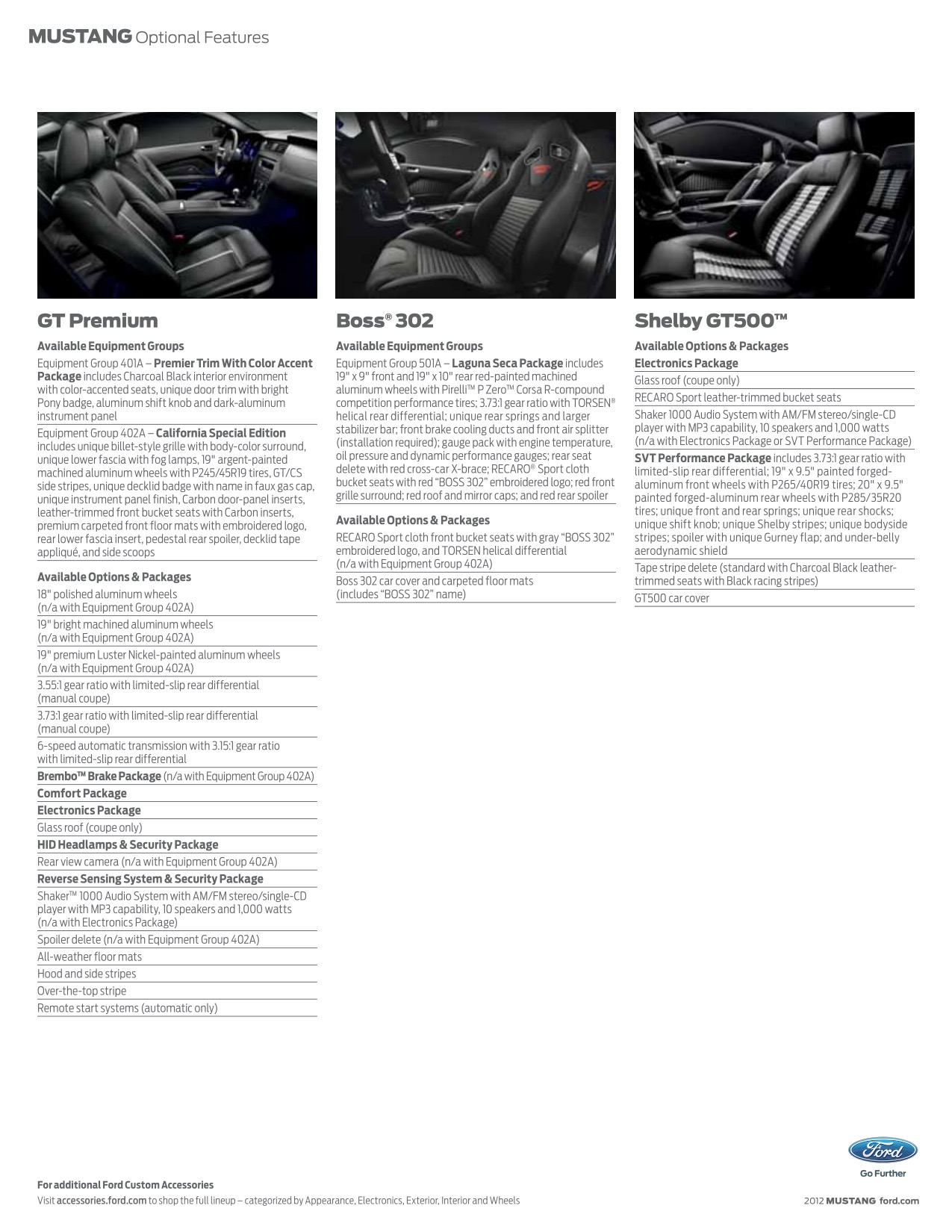 2012 Ford Mustang Brochure Page 4